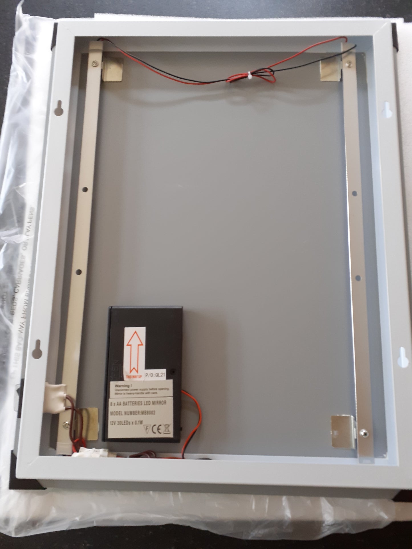Battery Mirror LED Mirror with Press Switch (500 x 390mm)