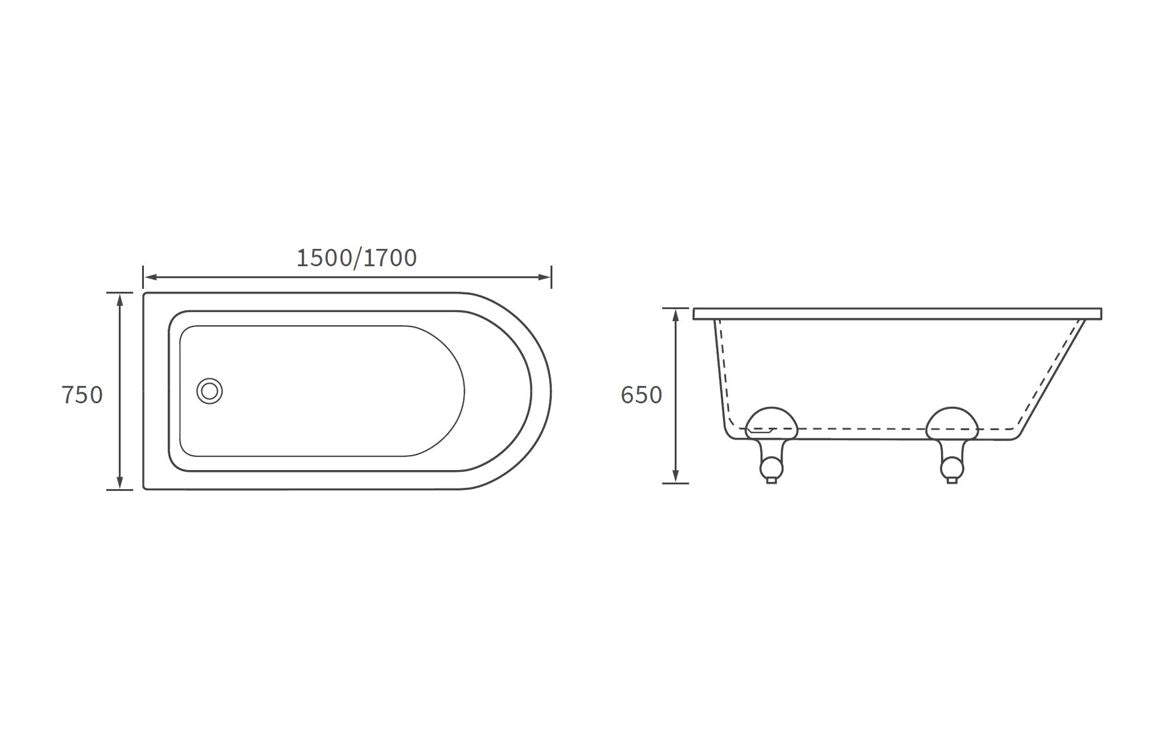 Spalding Freestanding bath 1700mm or 1500mm Options