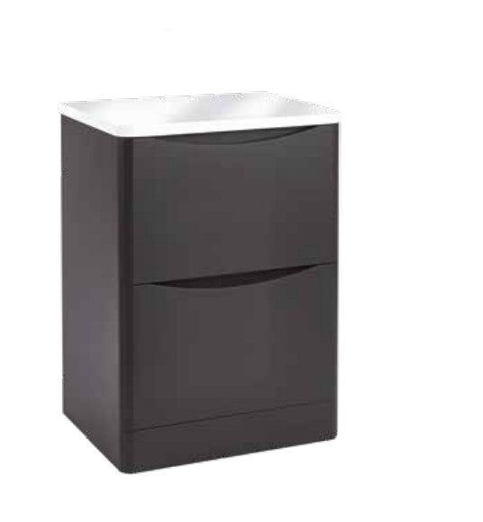 Bella Matt Grey Floor Standing Vanity units for Counter Top Basin (3 Sizes)