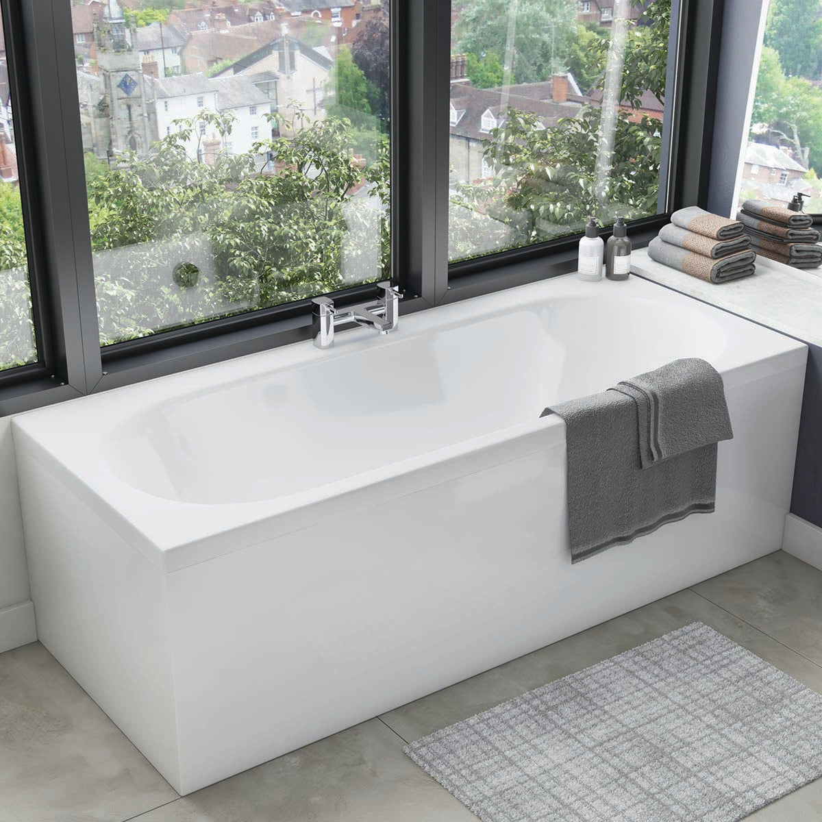 Scudo 1700mm Waterproof Gloss White Front Bath Panel
