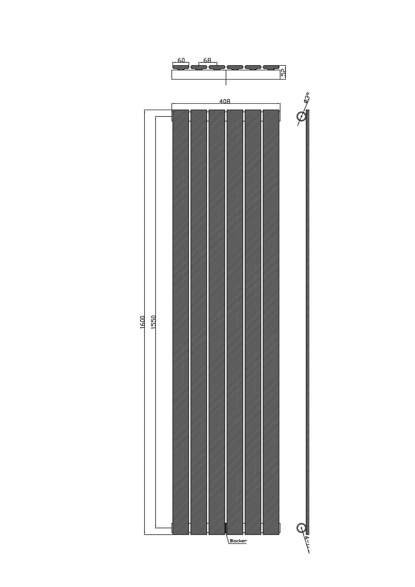 Scudo Bravo Vertical Anthracite Single Designer Radiator