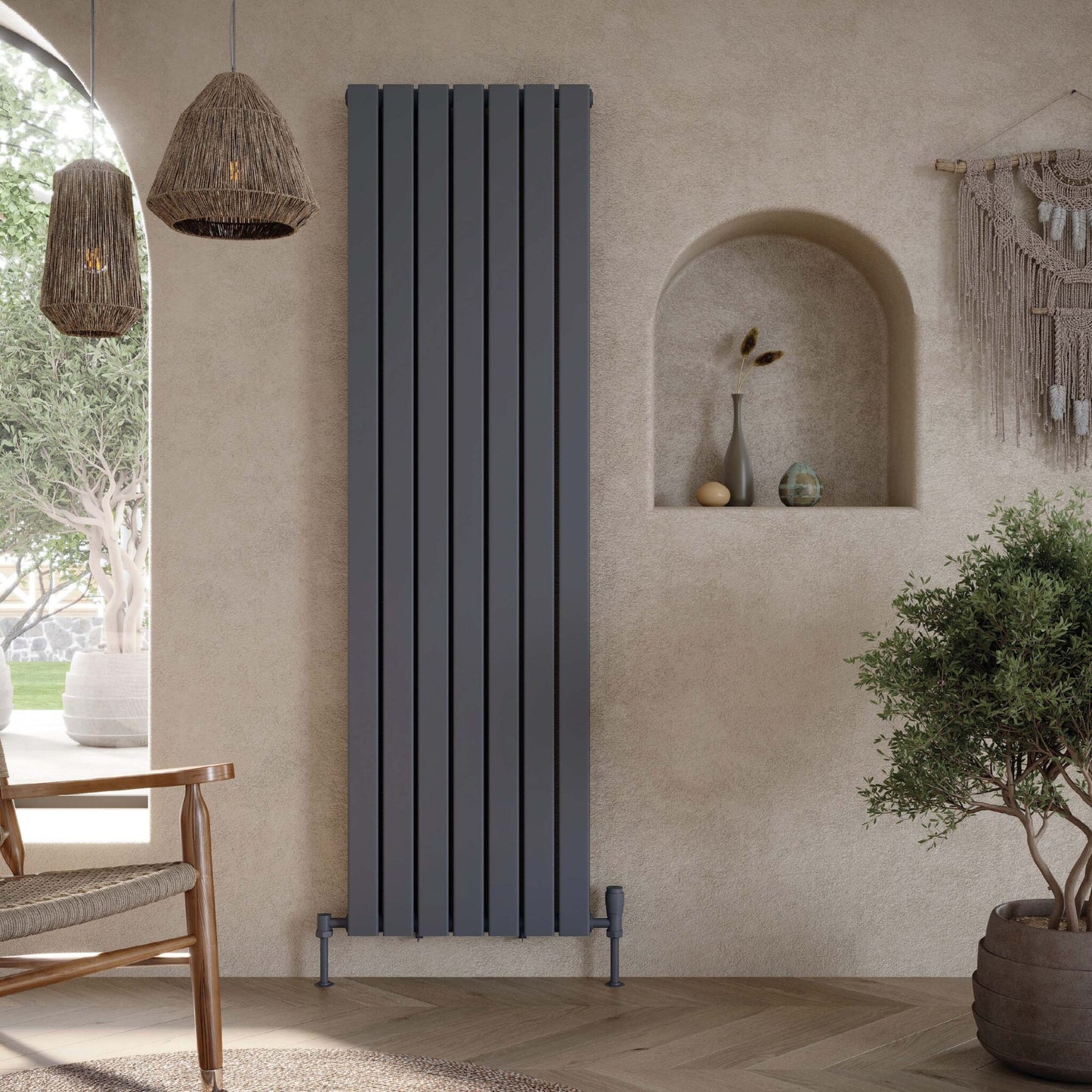 Scudo Bravo Vertical Anthracite Single Designer Radiator