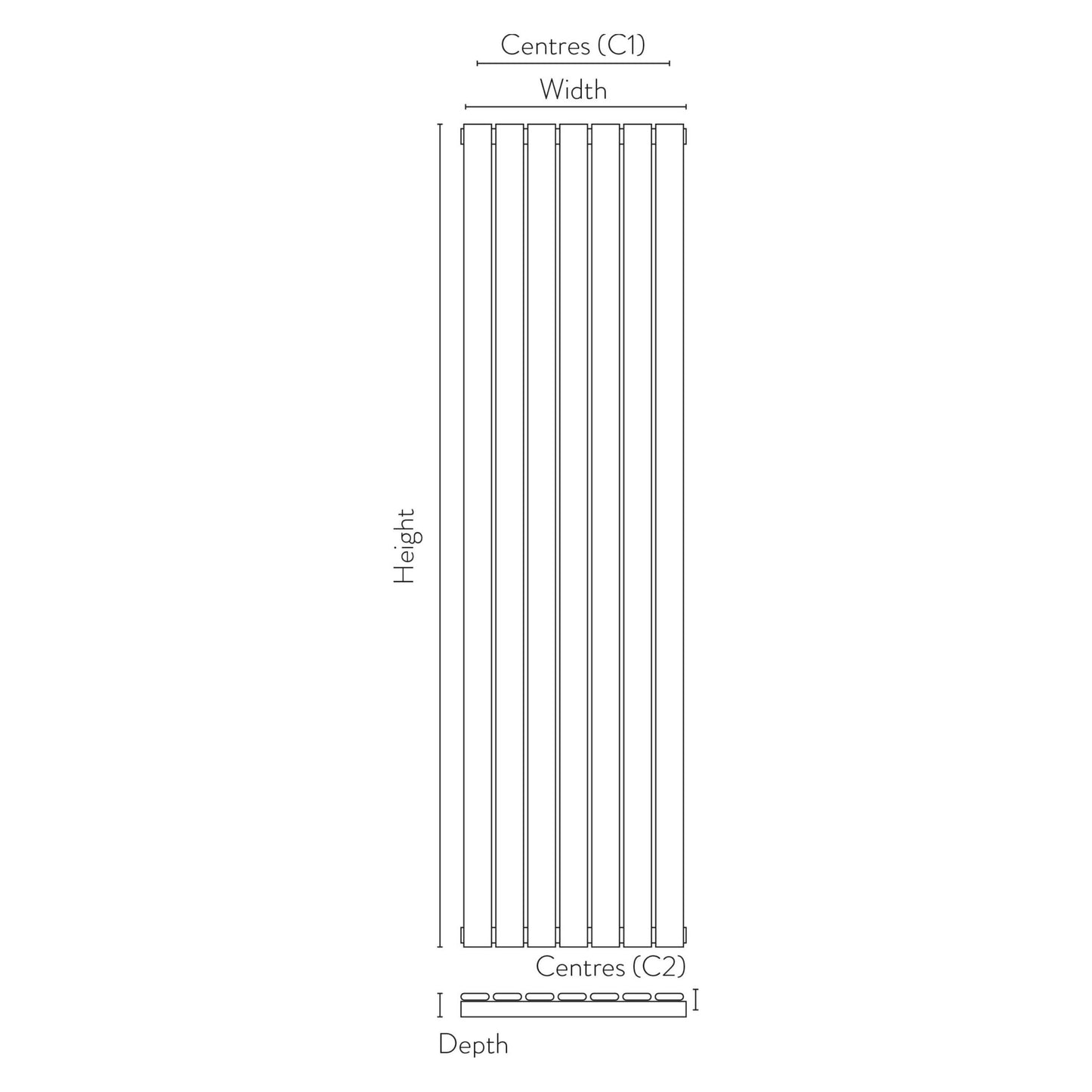 Scudo Bravo Vertical Anthracite Single Designer Radiator