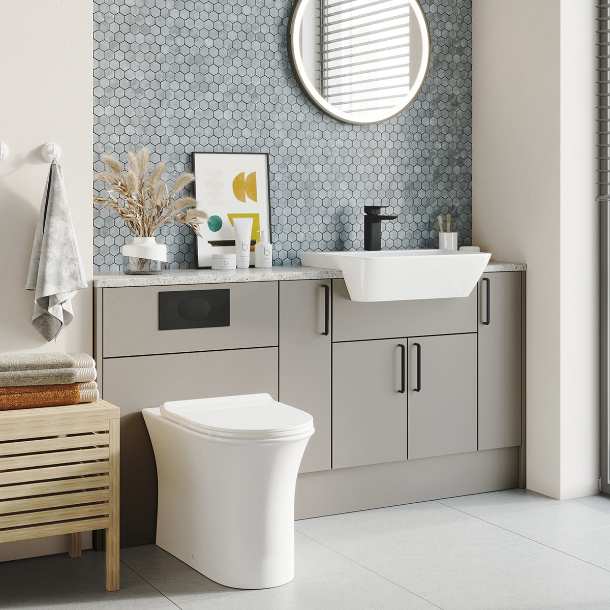 Scudo large Black Dual Flush Plate & Access Panel