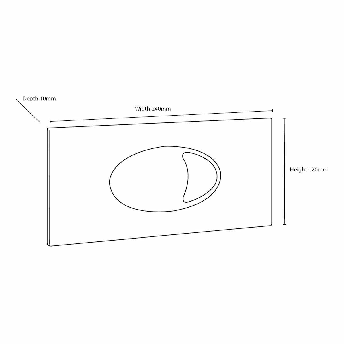 Scudo large Black Dual Flush Plate & Access Panel