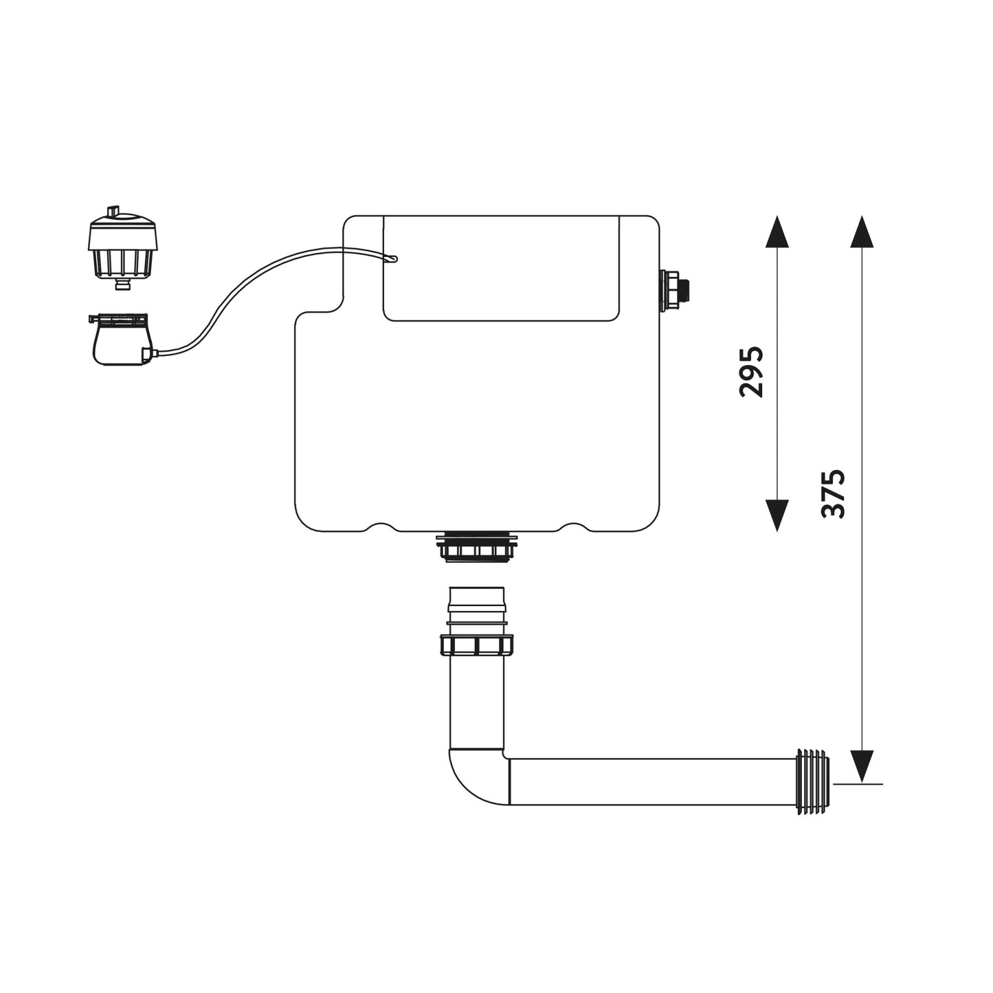 Scudo Concealed Furniture Cistern (Side inlet)with Chrome Round Flush Button