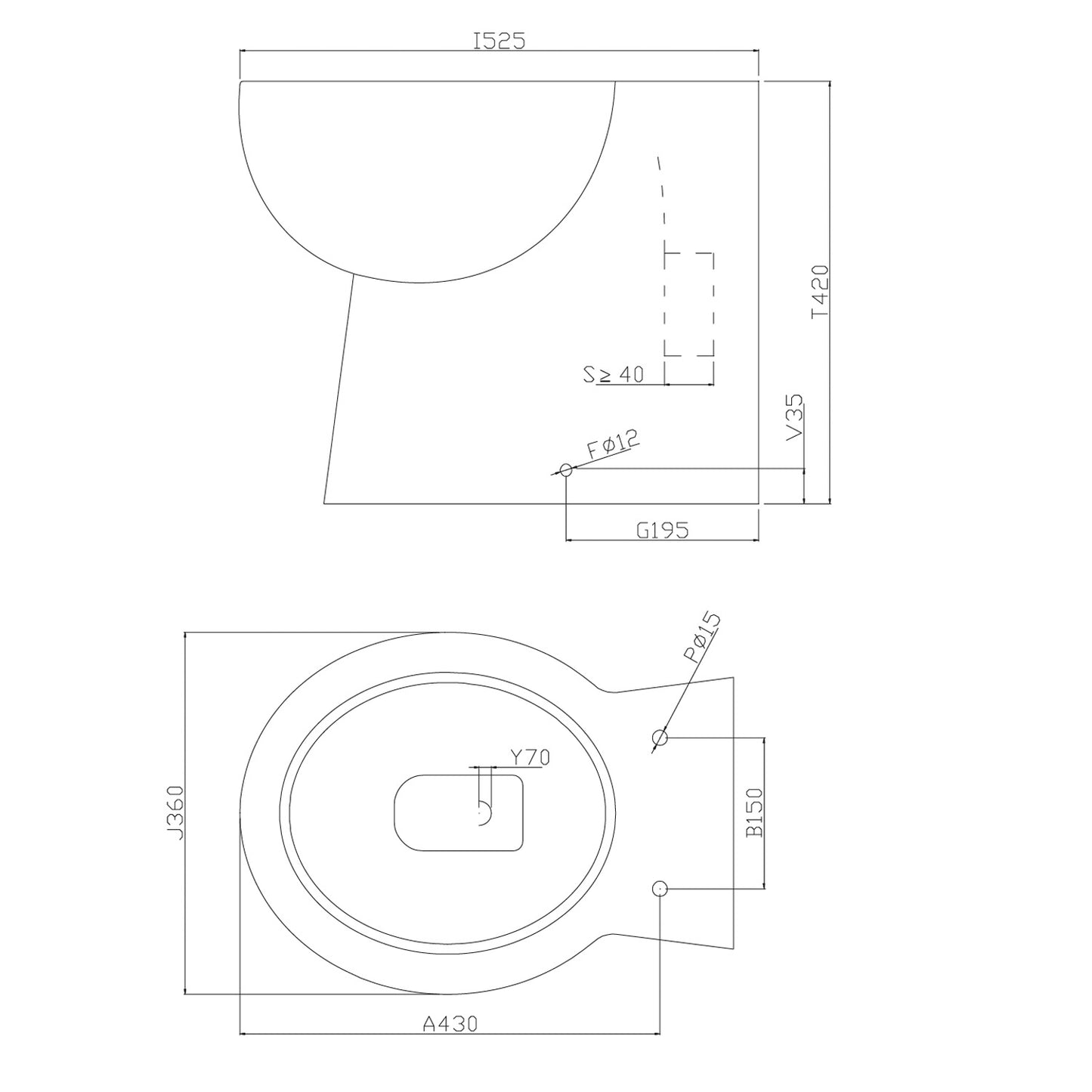 Scudo Pronto Back to Wall WC - inc seat