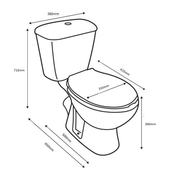 Pronto Pan, Cistern, Cistern Fittings & Seat