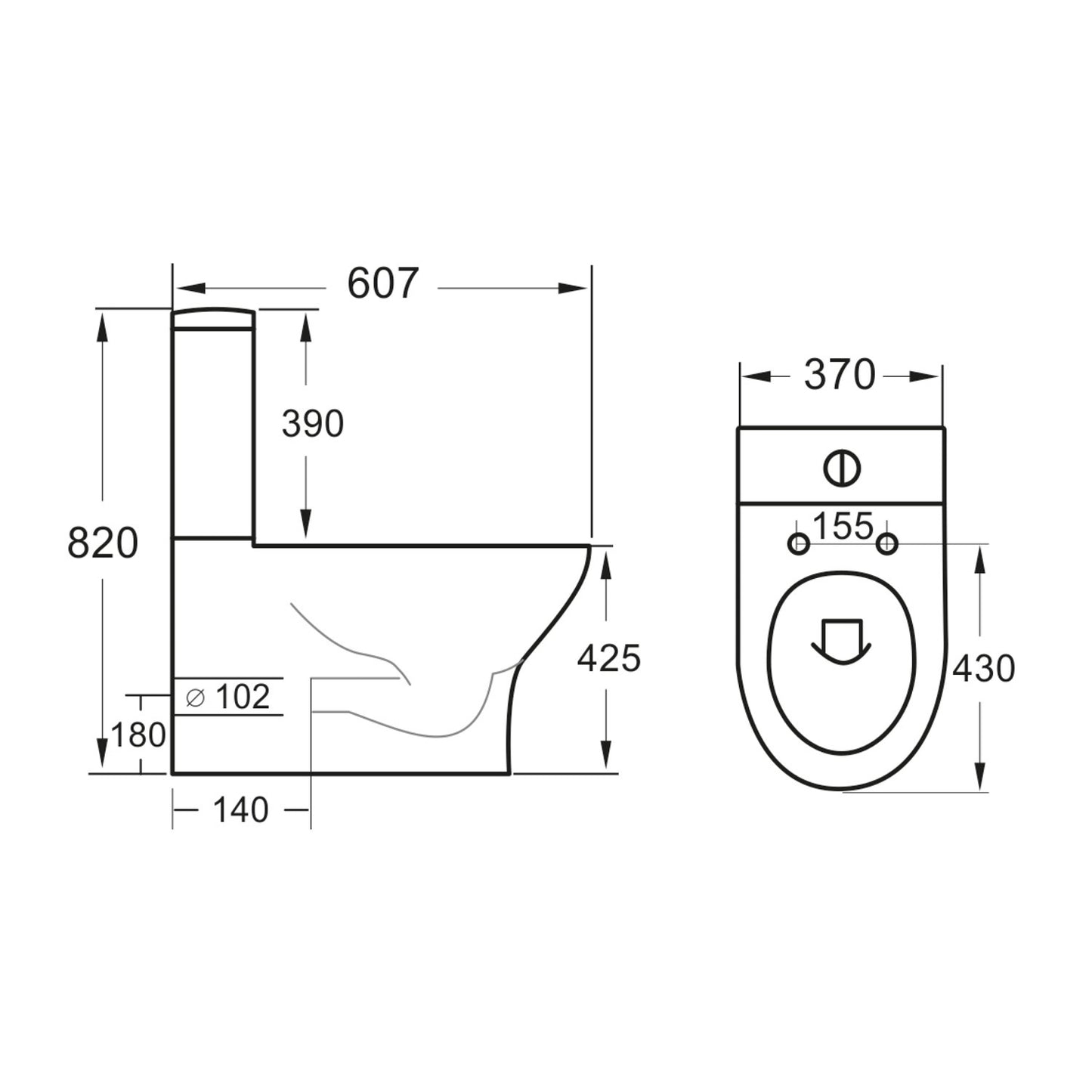 Scudo Deia Closed Back WC -inc seat