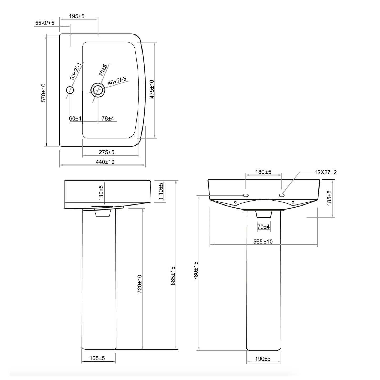 Scudo Denza Basin & Pedestal