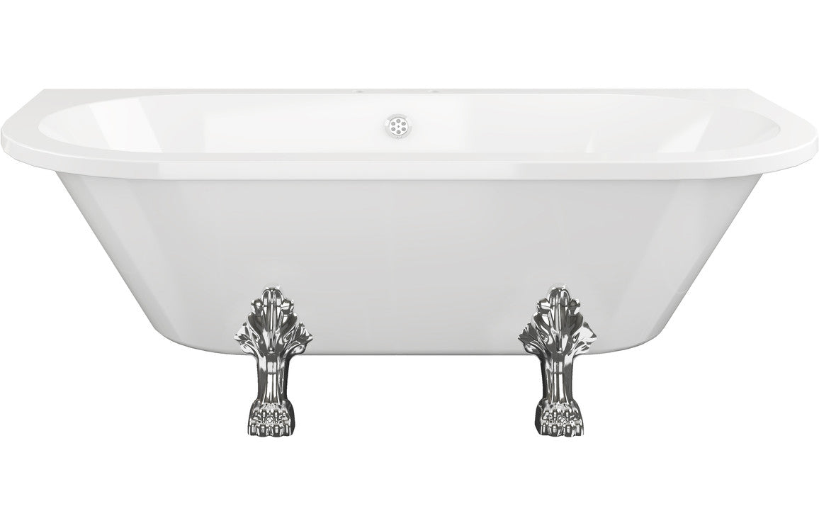 **Available Feb 2024** Grange Freestanding Back To Wall 1700x800x600mm 2TH Bath w/Feet - White