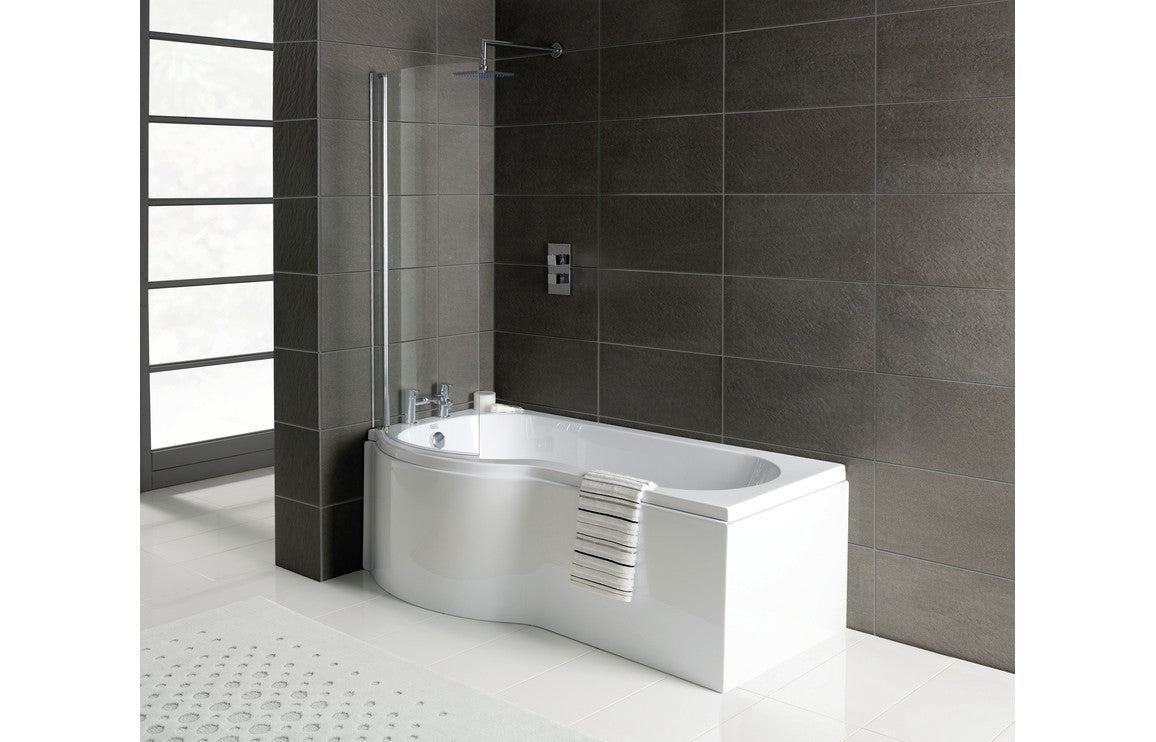 P-Shape 1700x700-850x410mm 0TH Shower Bath Panel & Screen