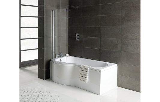 P-Shape 1700x700-850x410mm 0TH Shower Bath  Panel & Screen