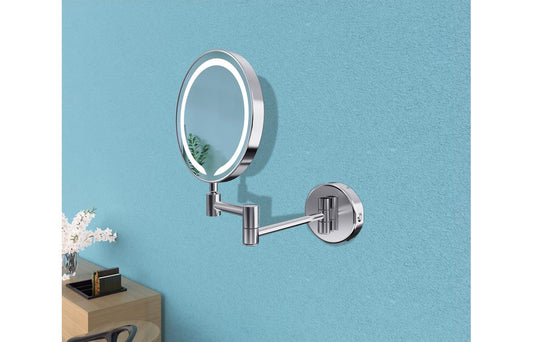 Hoshi Round LED Cosmetic Mirror - Chrome