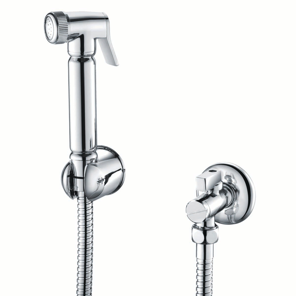 Scudo Chrome Douche Handset, Flexi, Holder and Outlet Elbow