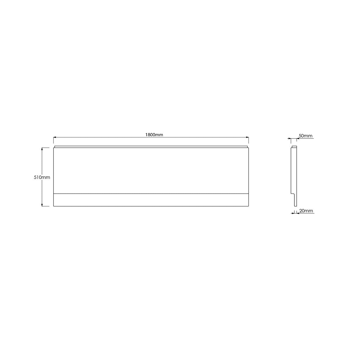 Scudo 1800mm Waterproof Gloss White Front Bath Panel