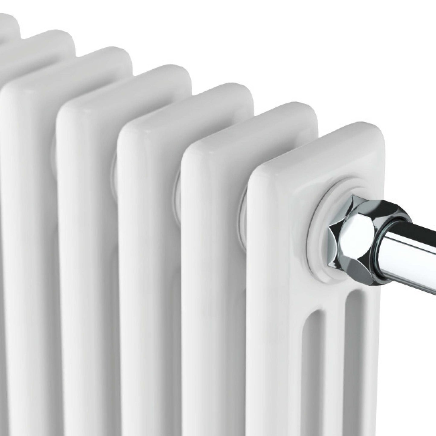 Scudo Harrogate Chrome & White Traditional 8 Column Towel Warmer