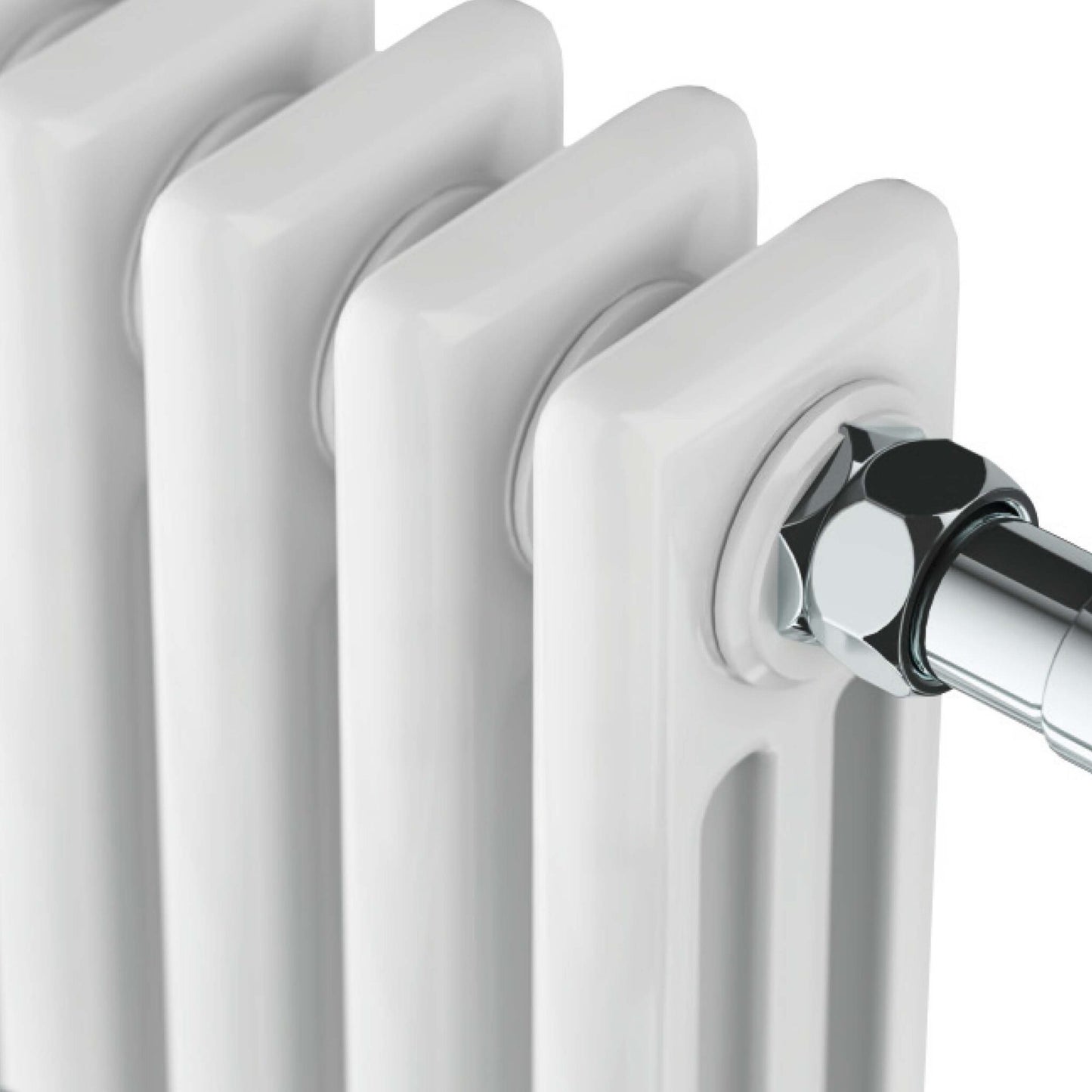 Scudo Huby Chrome & White Traditional 8 Column Towel Warmer