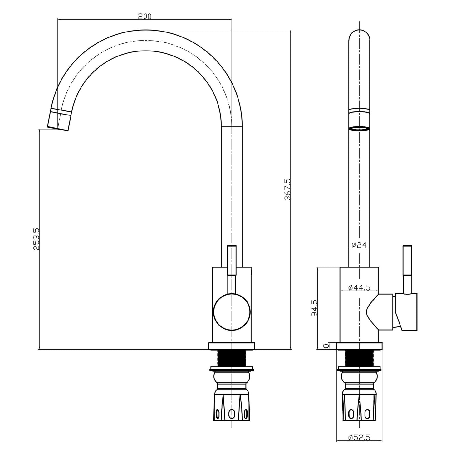 Scudo Manhattan Kitchen Tap in Chrome