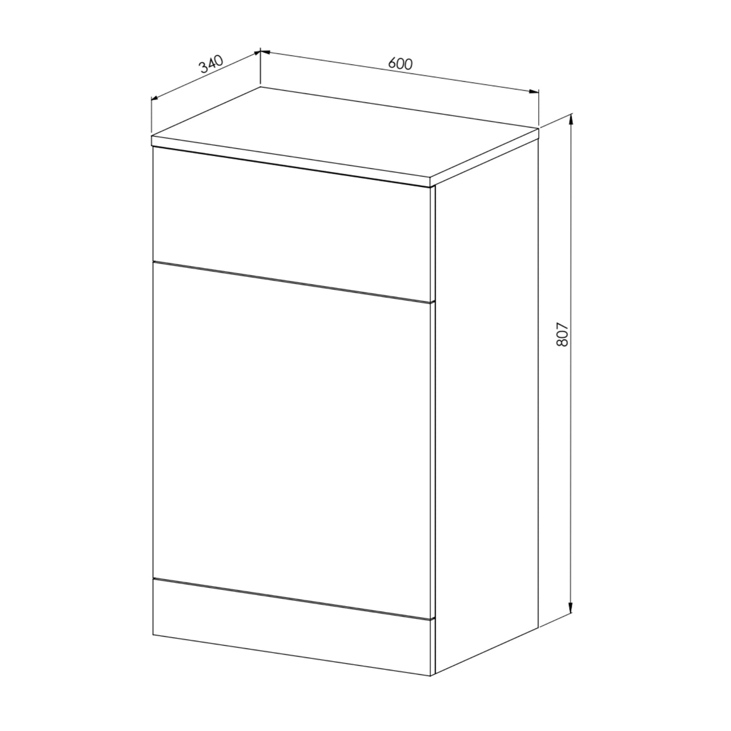 Lanza 600mm Floor Standing BTW Unit - Polar White