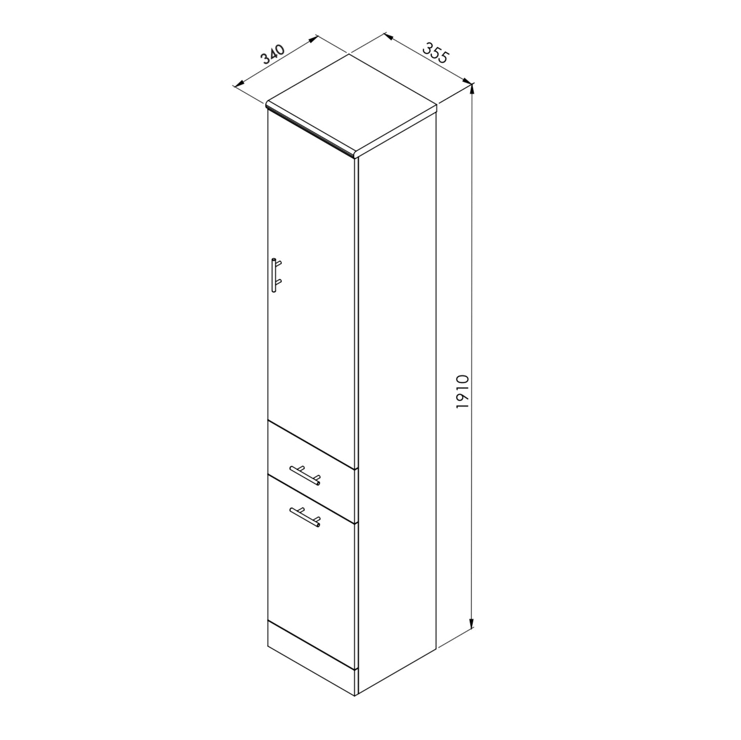 Lanza 355mm Floor Standing Tall Unit - Polar White