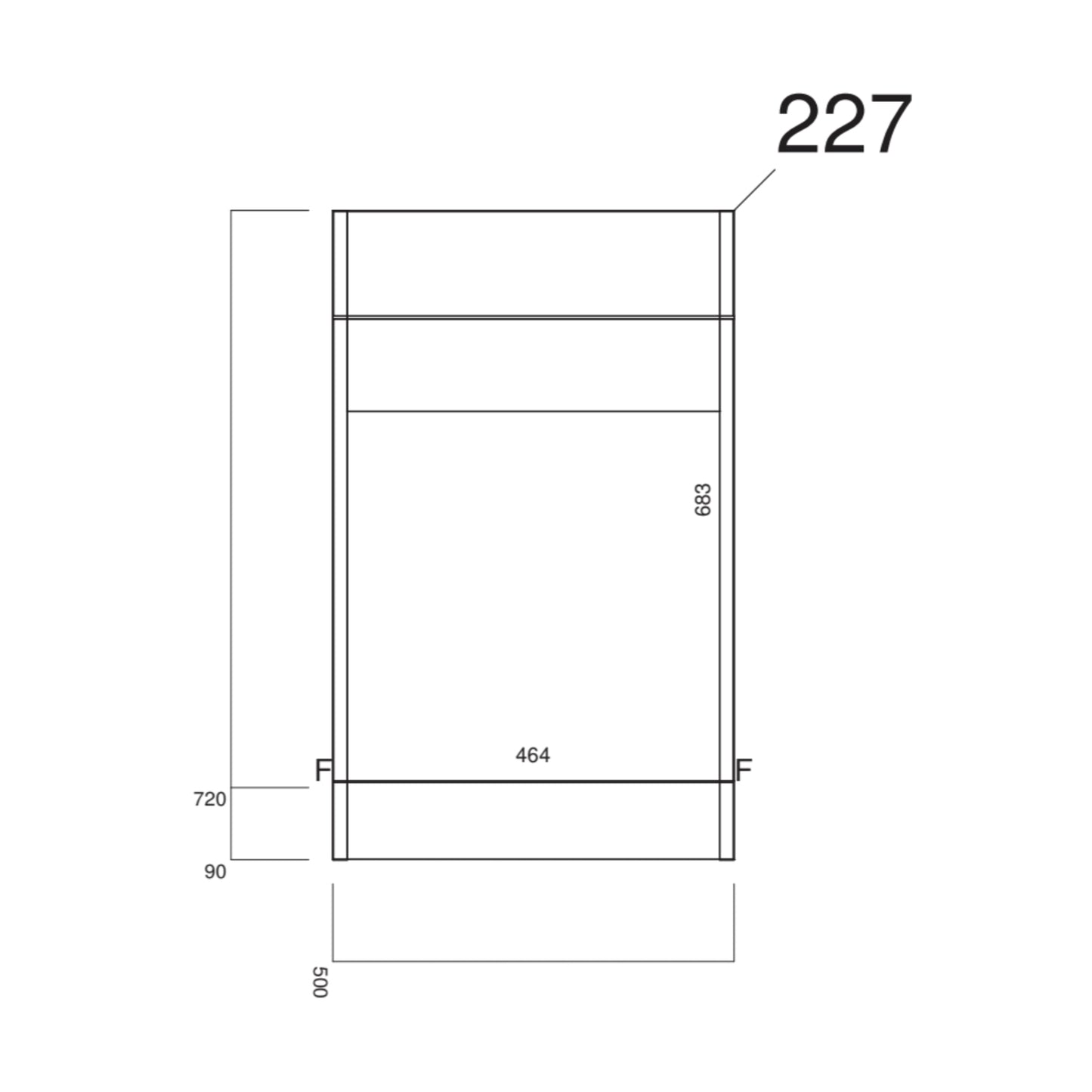 Lili 500mm Floor Standing BTW Unit - Matt Grey