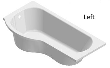 P-Shape 1700x700-850x410mm 0TH Shower Bath Panel & Screen