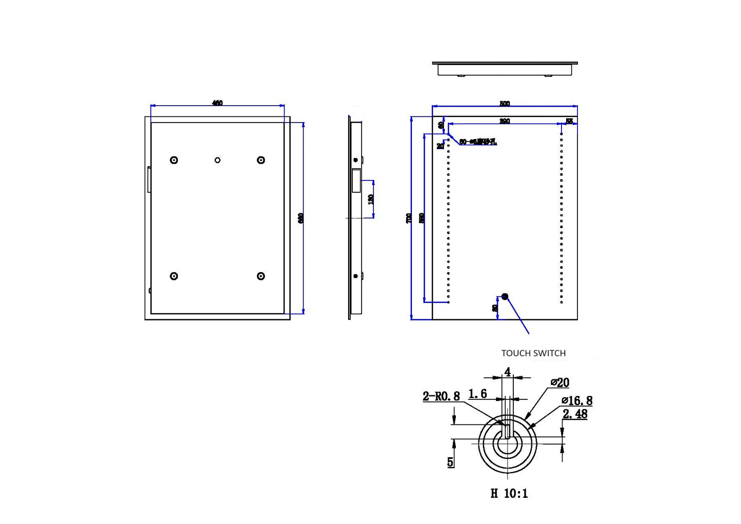 Nebular Plus C LED Mirror with Sensor-Demister & Shaver Socket (700 x 500mm)