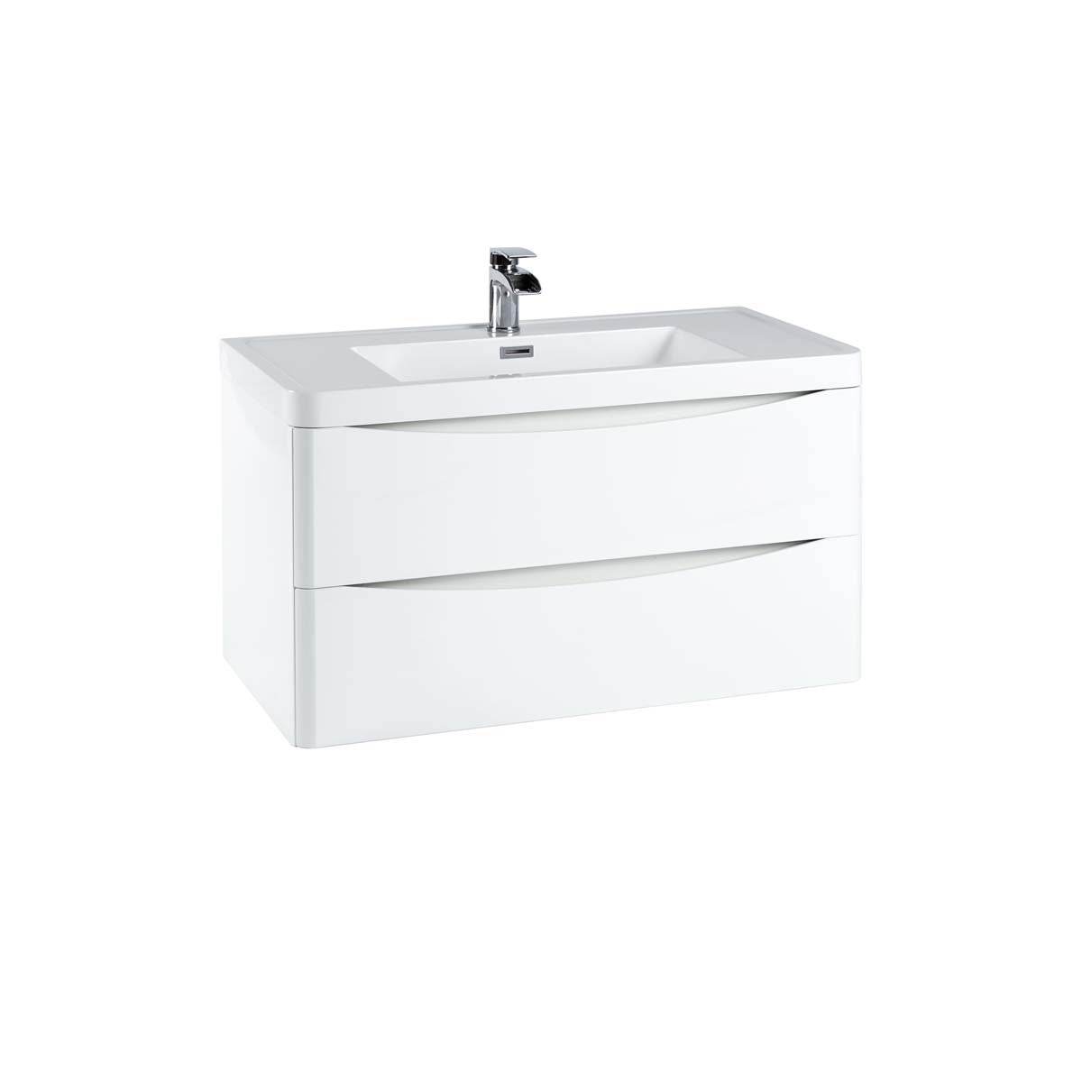 Bella Wall Hung Vanity units with Basin - High Gloss White (3 sizes)