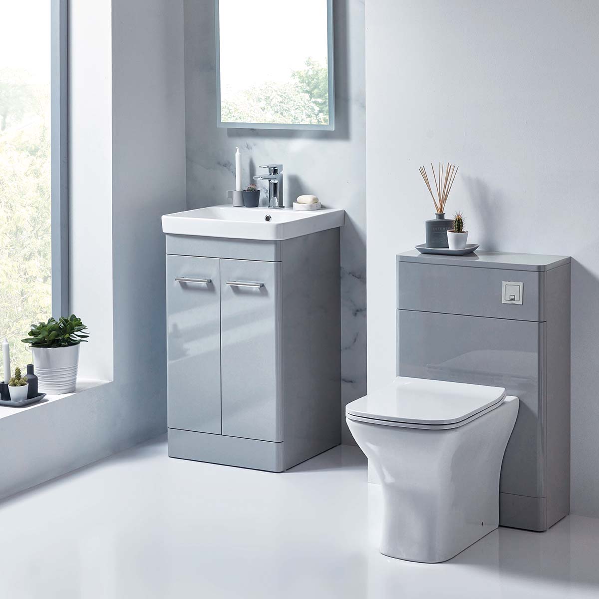 Rossini 500mm Floor Standing BTW Unit - Pebble Grey