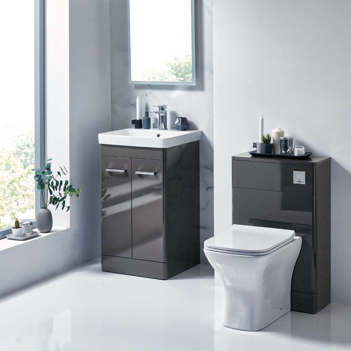 Rossini 500mm wide Vanity with Basin - Pebble Grey