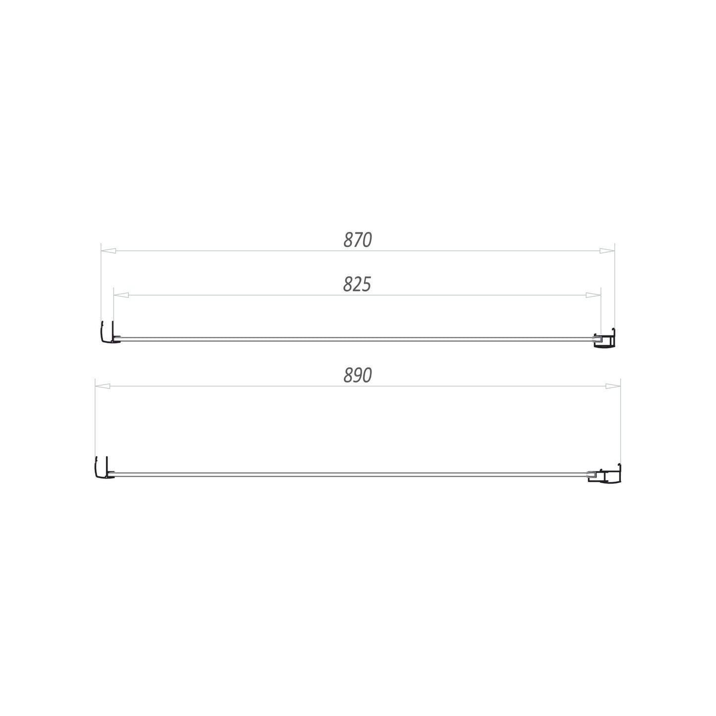 Scudo Black S6 Side Panel (Combine with Door to make Shower Enclosure) - 6mm Glass