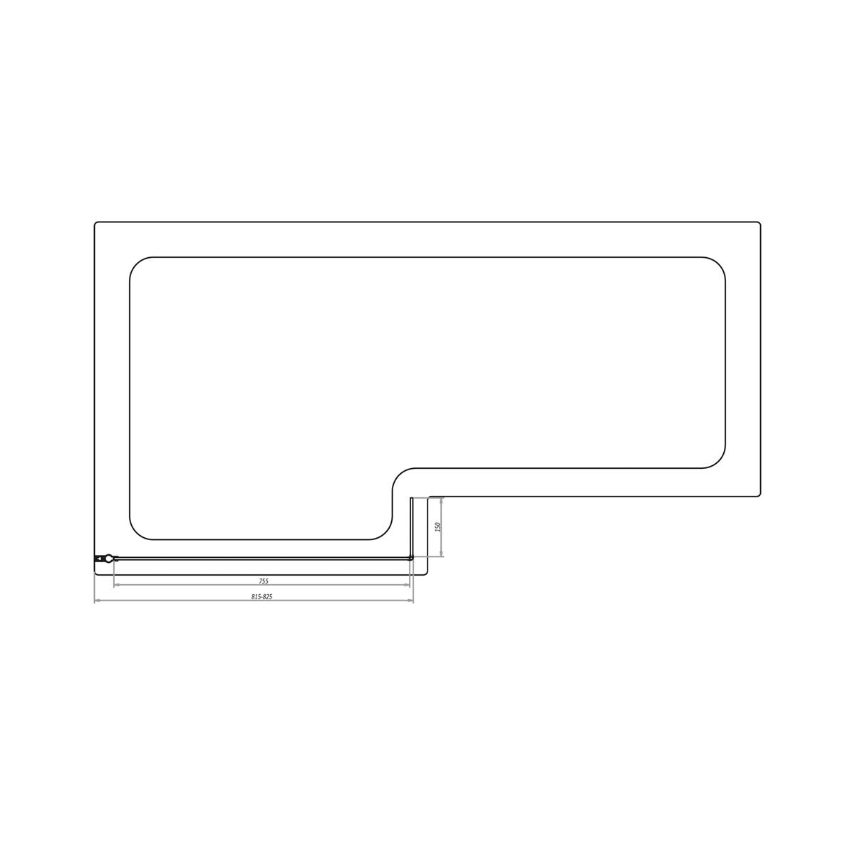 Scudo Black Bottom Seal For Black L Shape Screen