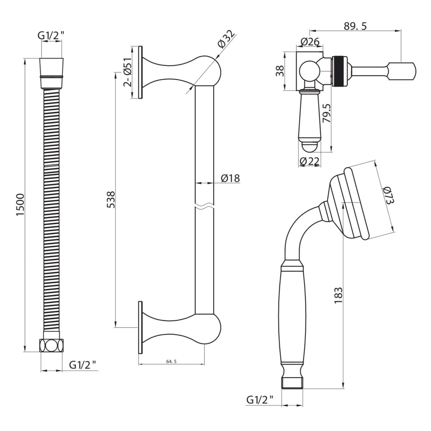 Scudo Traditional Riser Rail Kit