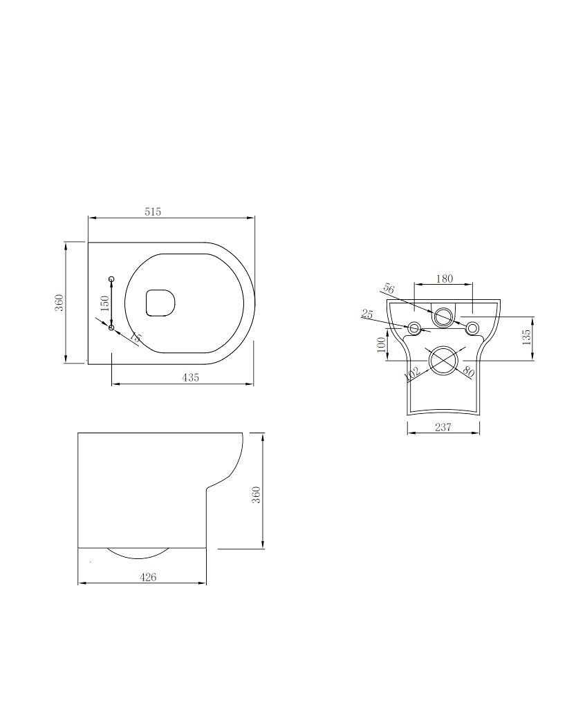 Scudo Spa Wall Hung WC -inc seat