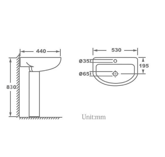 Scudo Pronto Basin & Pedestal