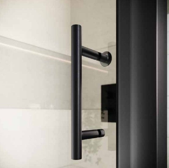 Scudo Black S6 Sliding Door (Combine with Side Panel to make Shower Enclosure) - 6mm Glass