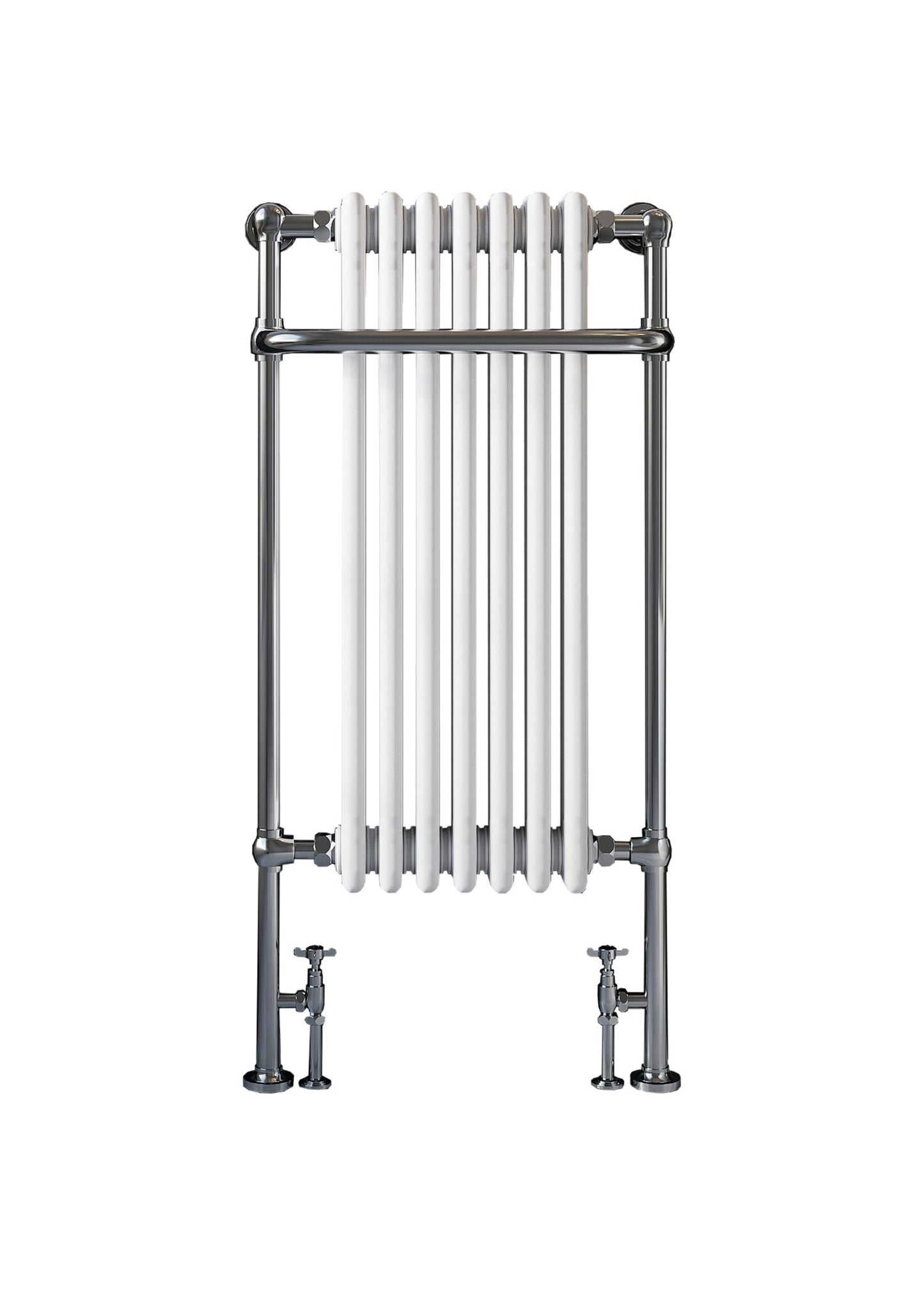Scudo Huby Chrome & White Traditional 8 Column Towel Warmer