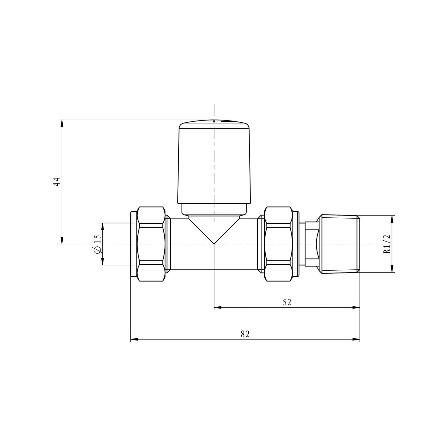 Scudo Modern Straight Brushed Brass Radiator Valves