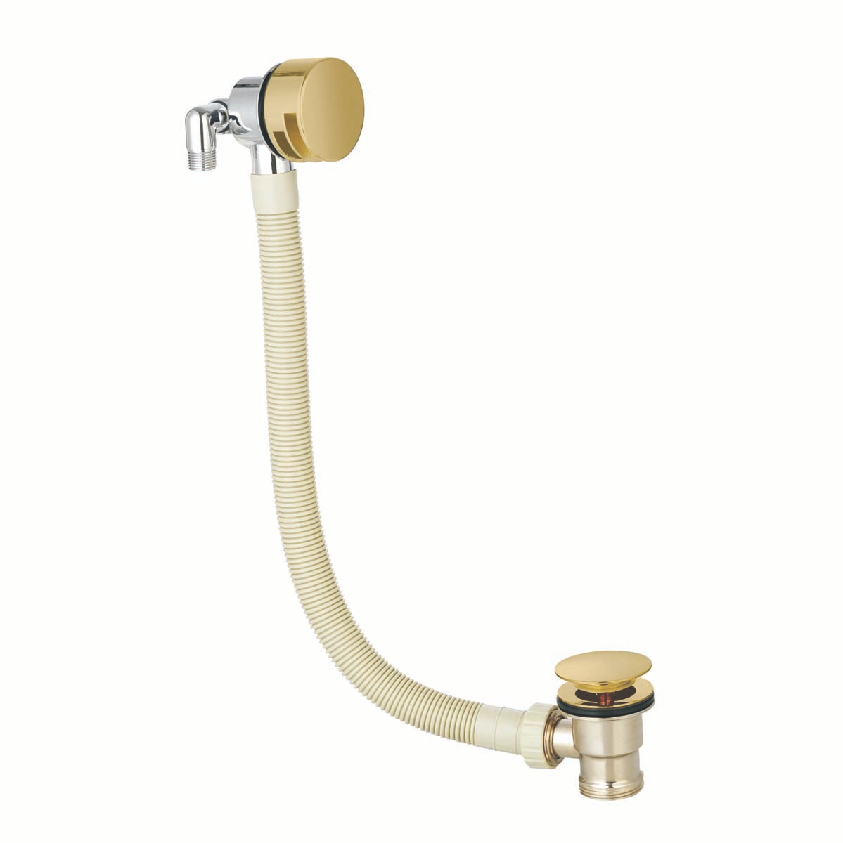 Scudo Bath Filler with Pop-Up Round Bath Waste Brushed Brass