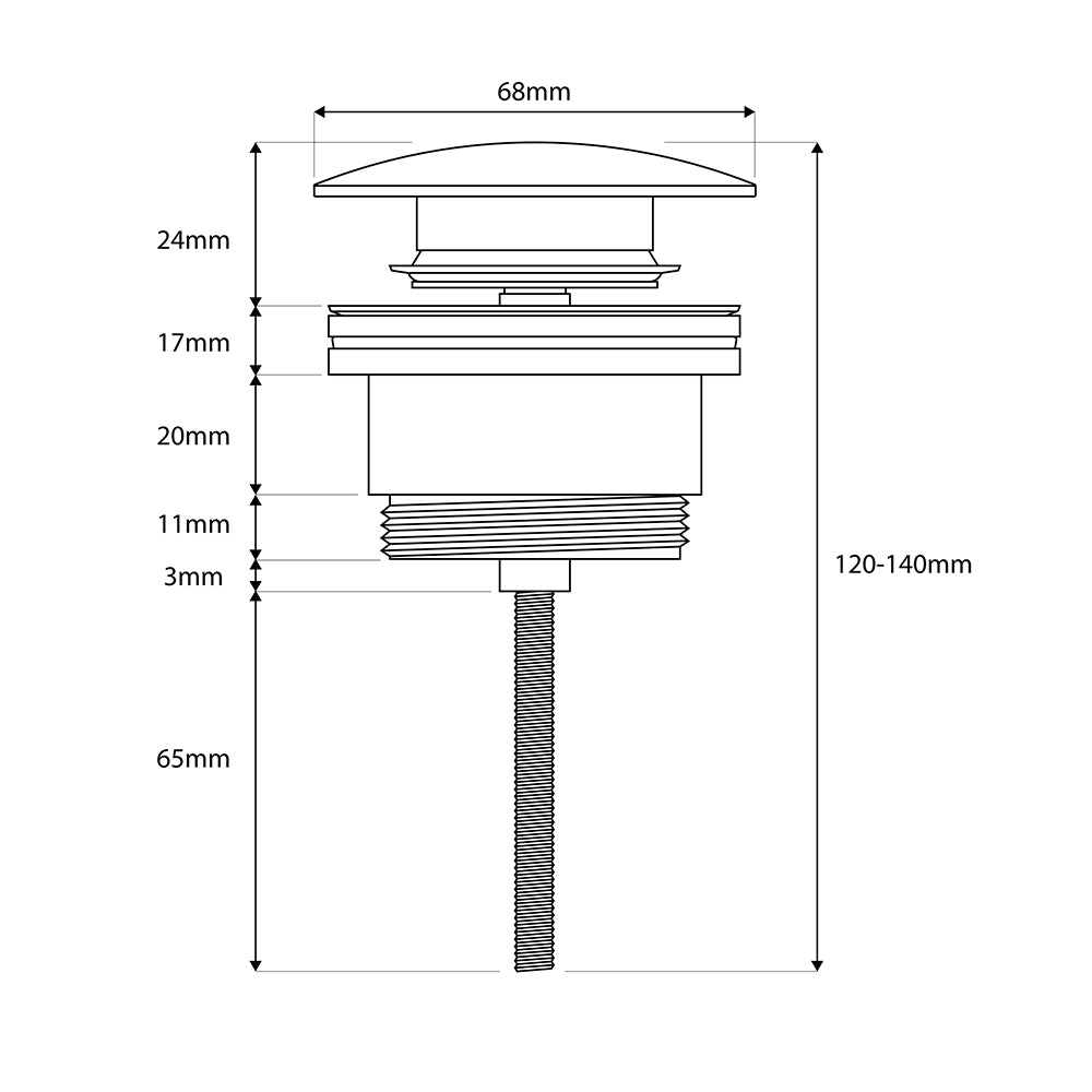 Scudo Universal Brushed Bronze Basin Waste