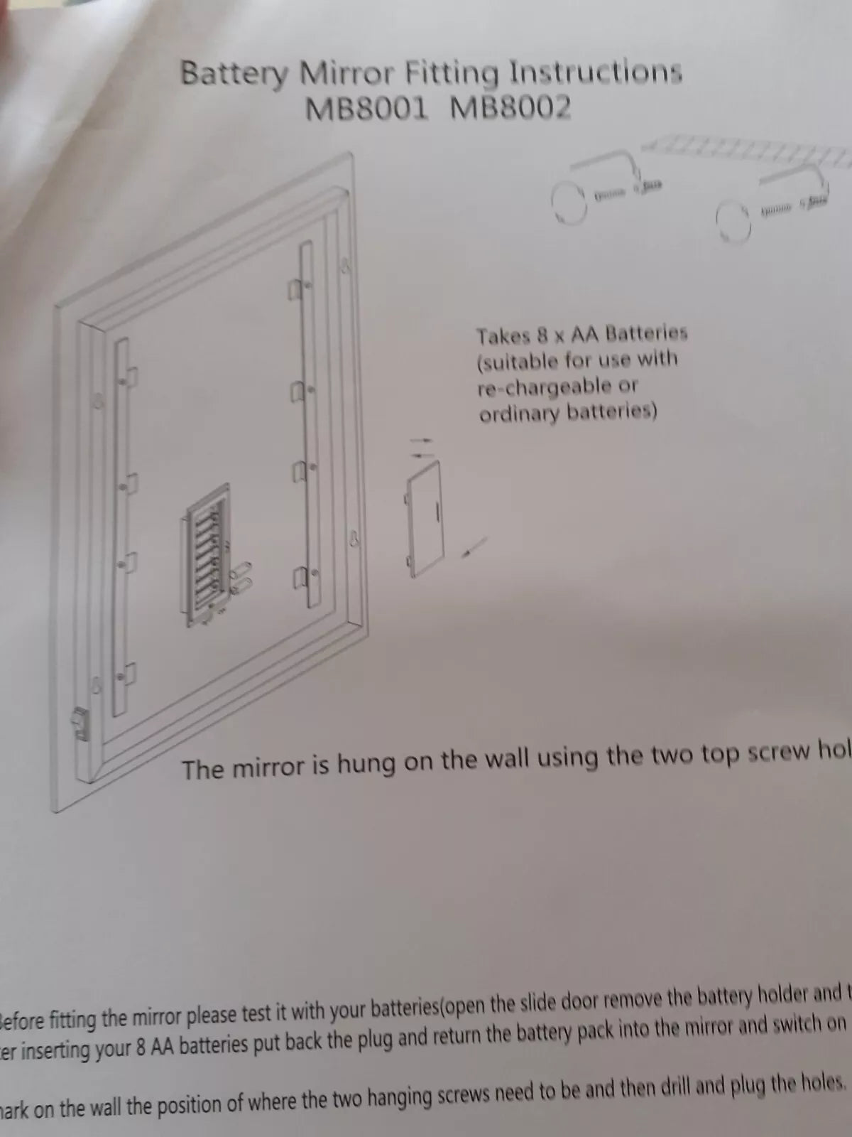 Battery Mirror LED Mirror with Press Switch (700 x 500mm)