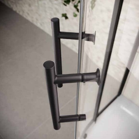 Scudo Black S6 Double Door Equal Quadrant Shower Enclosures - 6mm Glass