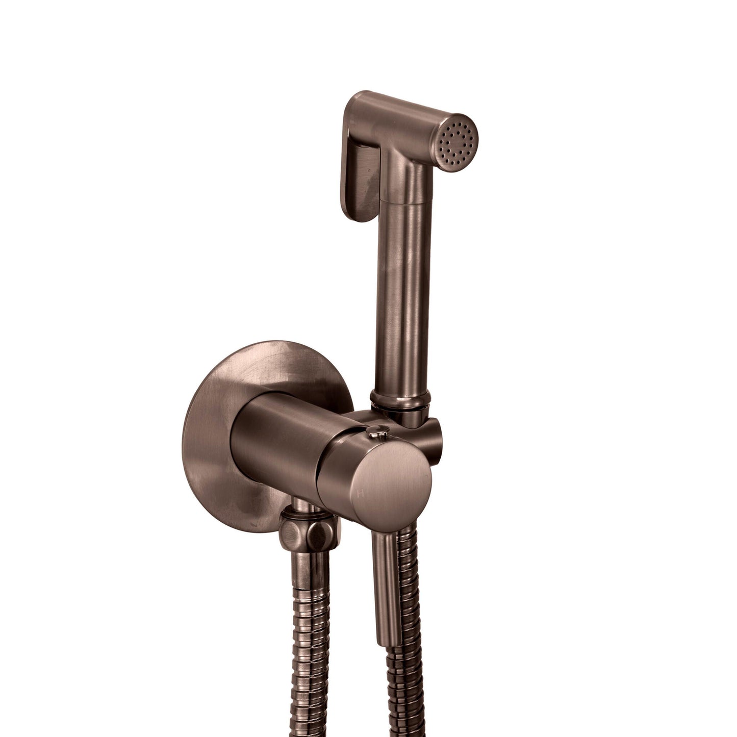 Scudo Brushed Bronze Douche Handset, Flexi and Outlet Elbow