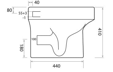 Scudo Denza Back to Wall WC - inc Soft close seat