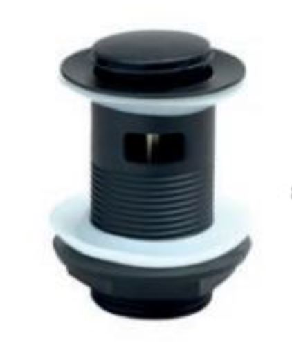 Scudo Small Diameter Dome Slotted Black Sprung Basin Waste