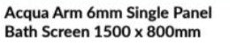 Scudo Acqua Arm Bath Screen S6  1500 x 800mm 6mm Glass