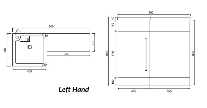 Scudo Lili 900 Matt Grey Furniture Set