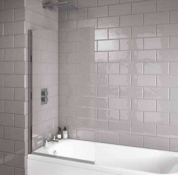 Scudo 1400 x 800mm Square edge Bath Screen 6mm Glass