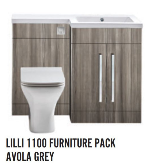 Scudo  Lili 1100  Avola Grey Furniture Set inc Basin